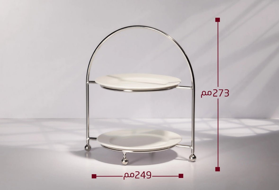 Afternoon tea stand 2 layer with plates - LEVELLV - 106