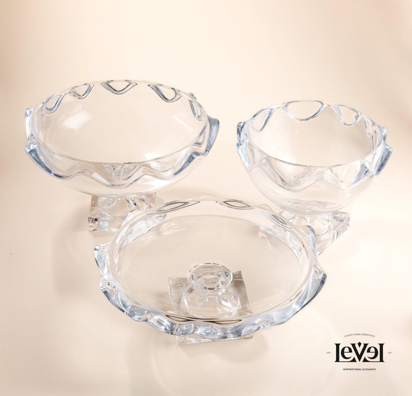 Clear crystal bowl with base - LEVELLV - 175