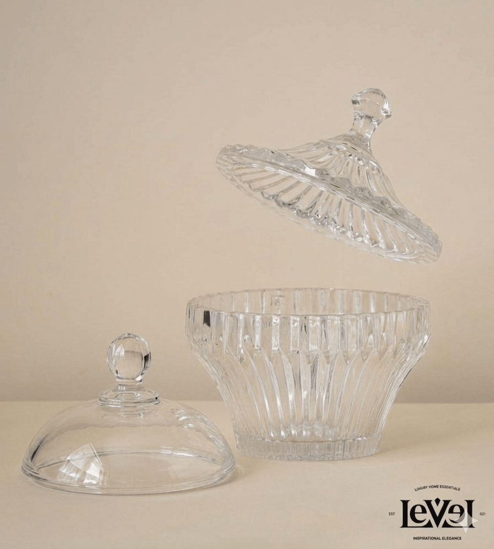 Crystal bowl with 2 covers - LEVELLV-144
