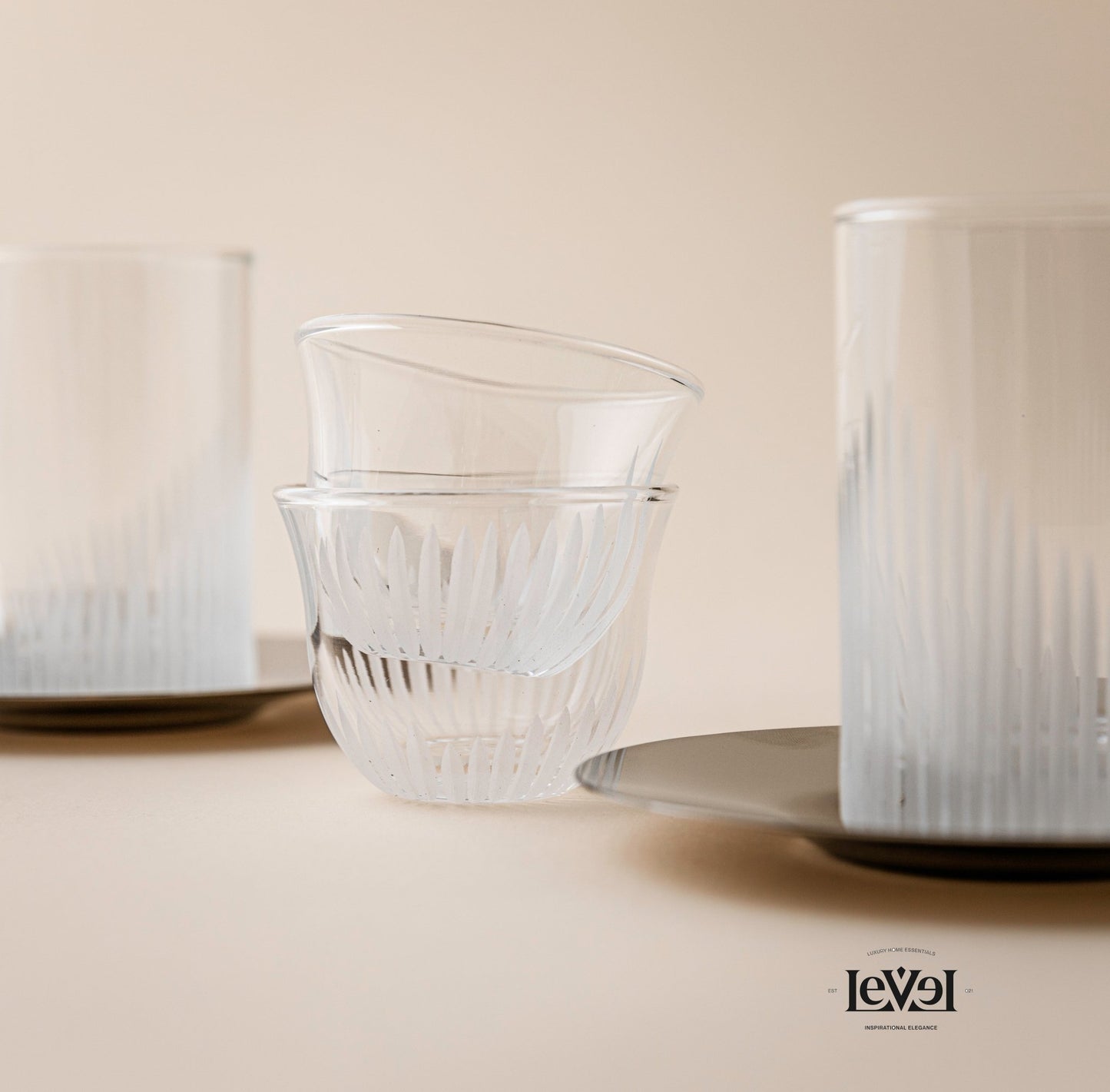 Silver tea and coffee cup set - LEVELLV - 216