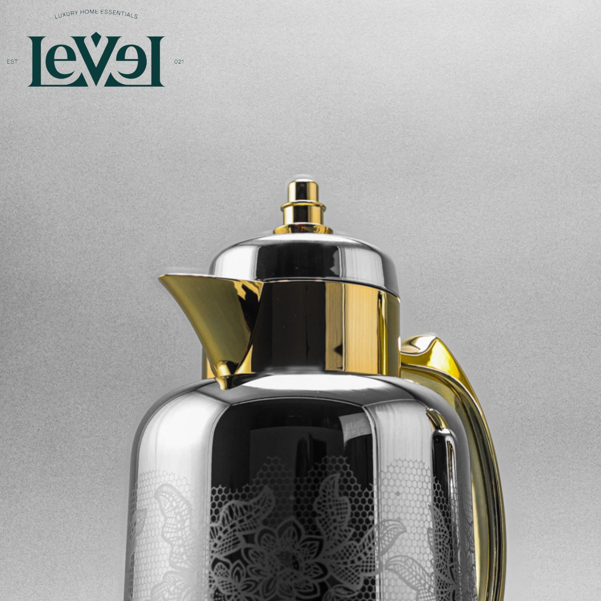 Sleek Silver & Gold Flask Set - LEVELLV - 239