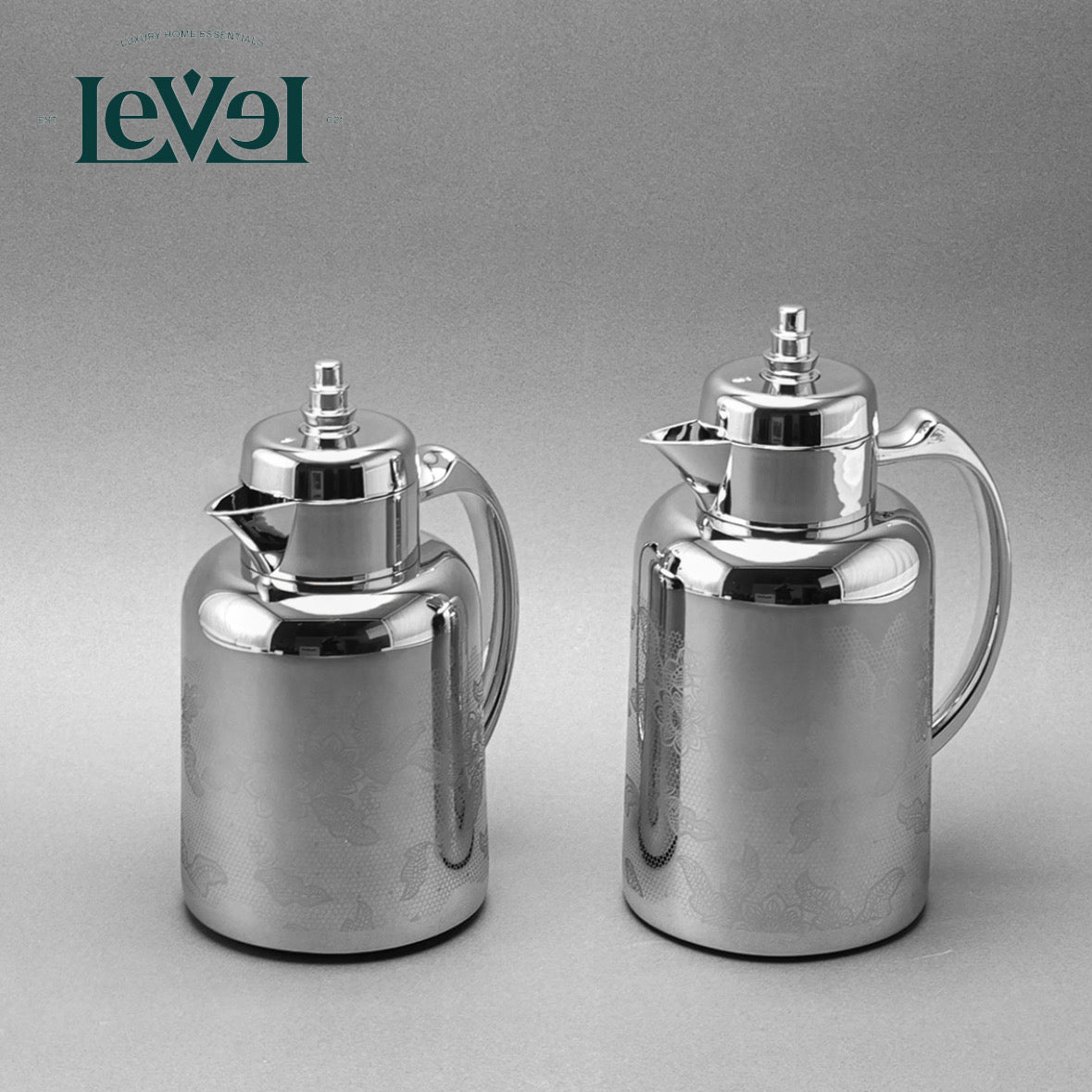 Silver Elegant Flask Set