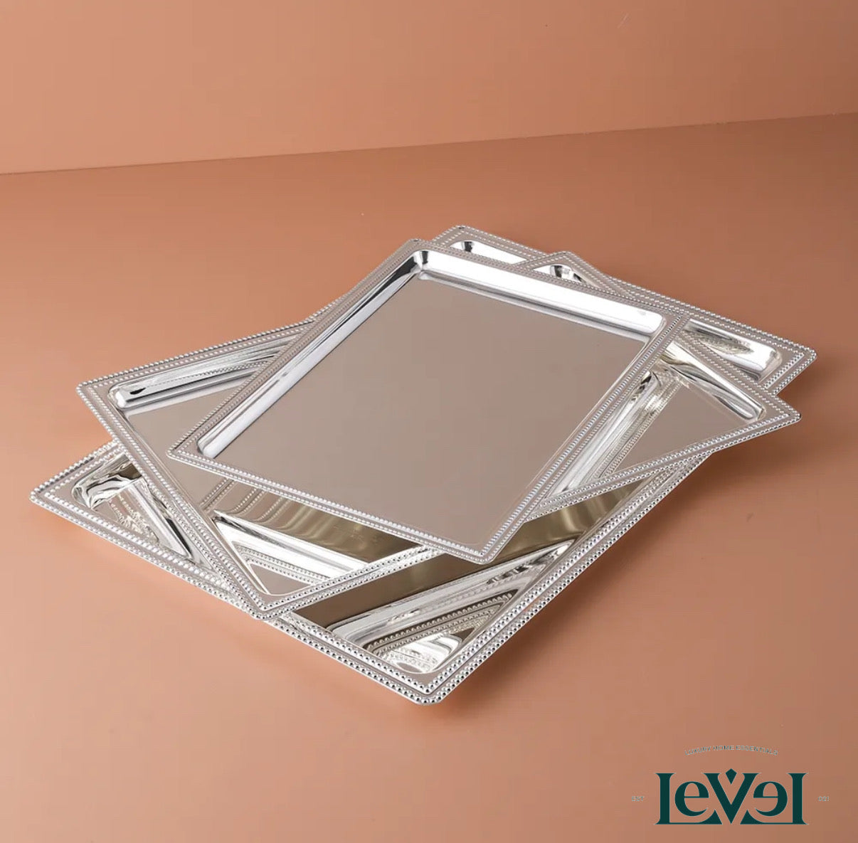 3 Silver Tray Set