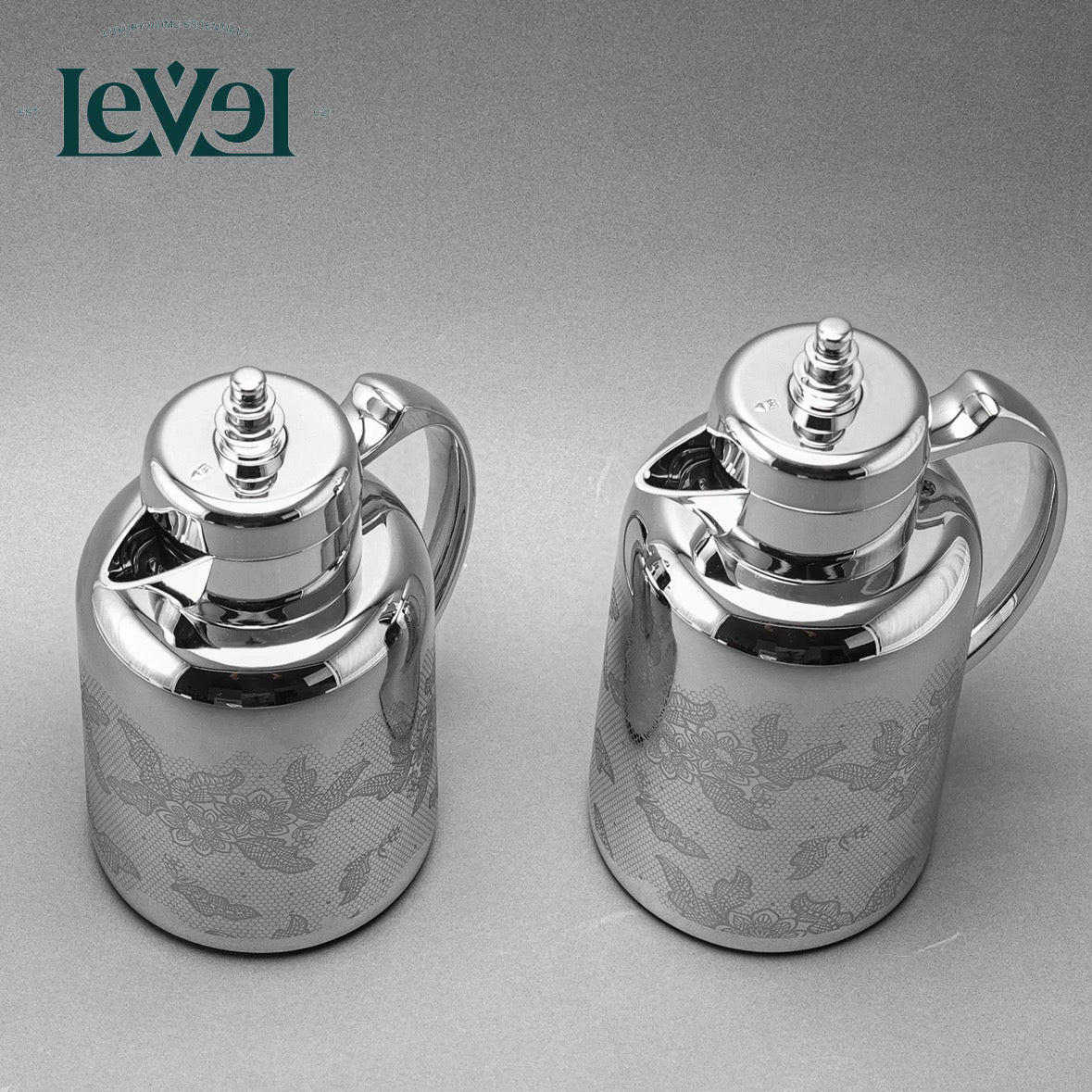 Silver Elegant Flask Set