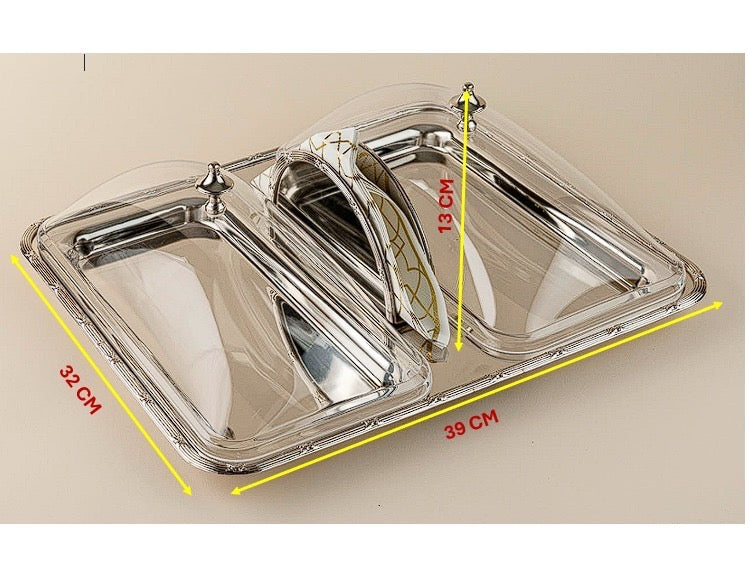 Double tray with tissue stand