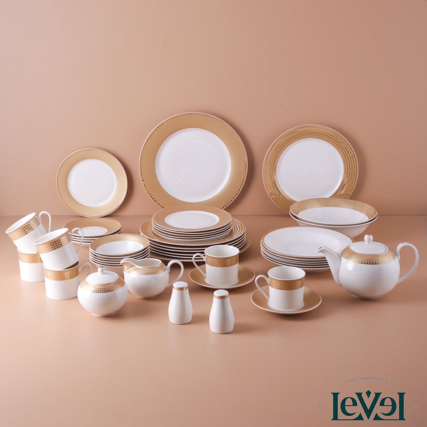 Gold Dinning Set For 6 Person