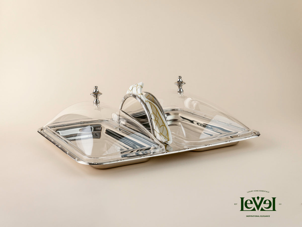 Double tray with tissue stand