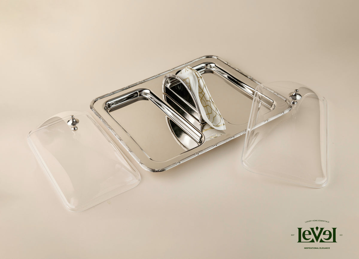 Double tray with tissue stand