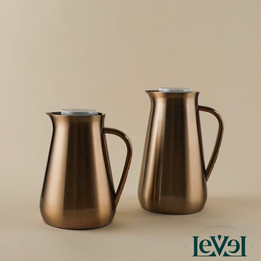 Gold 2-Pieces Flask Set