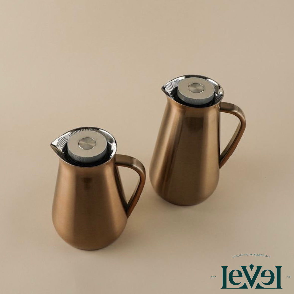 Gold 2-Pieces Flask Set