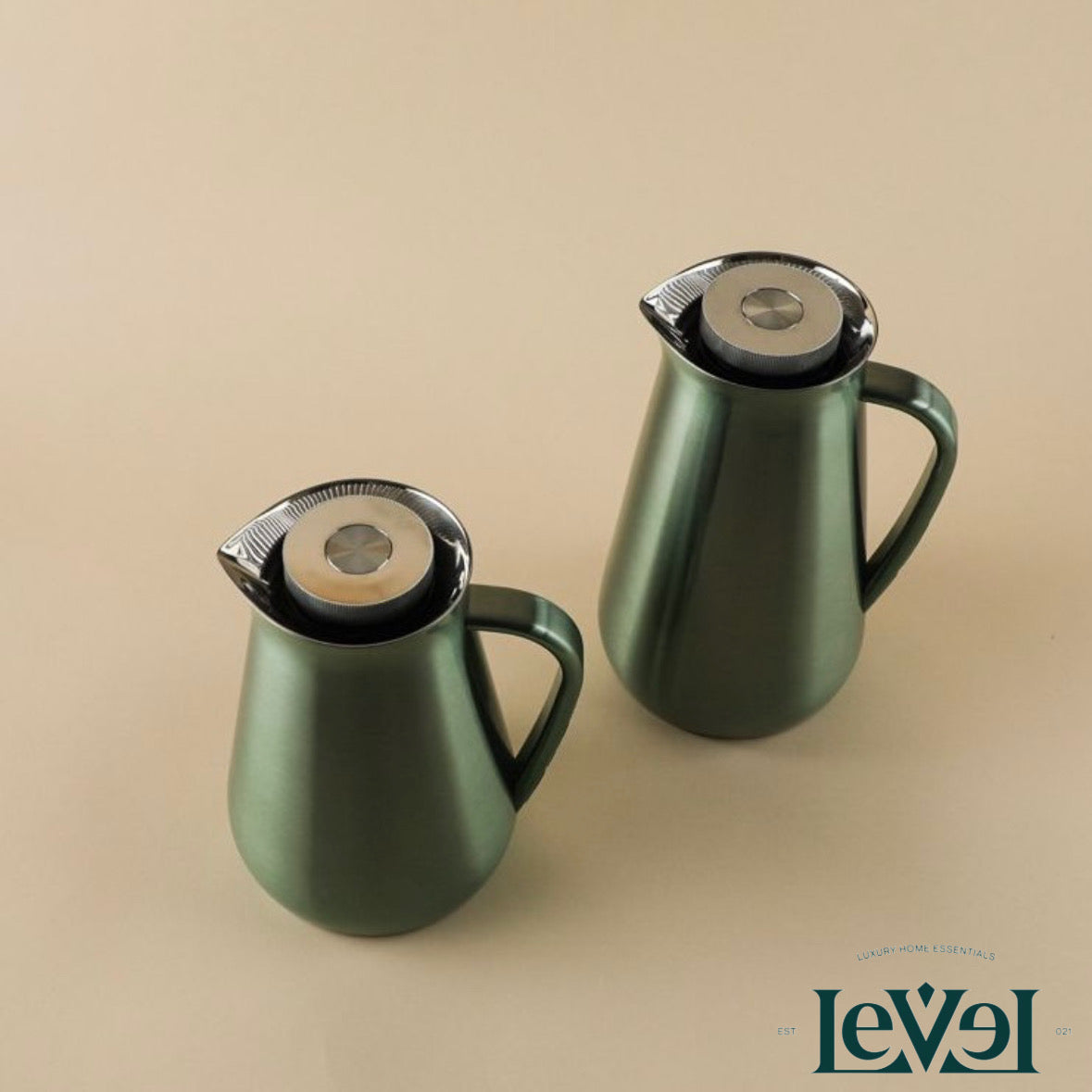 Green 2-Pieces Flask Set