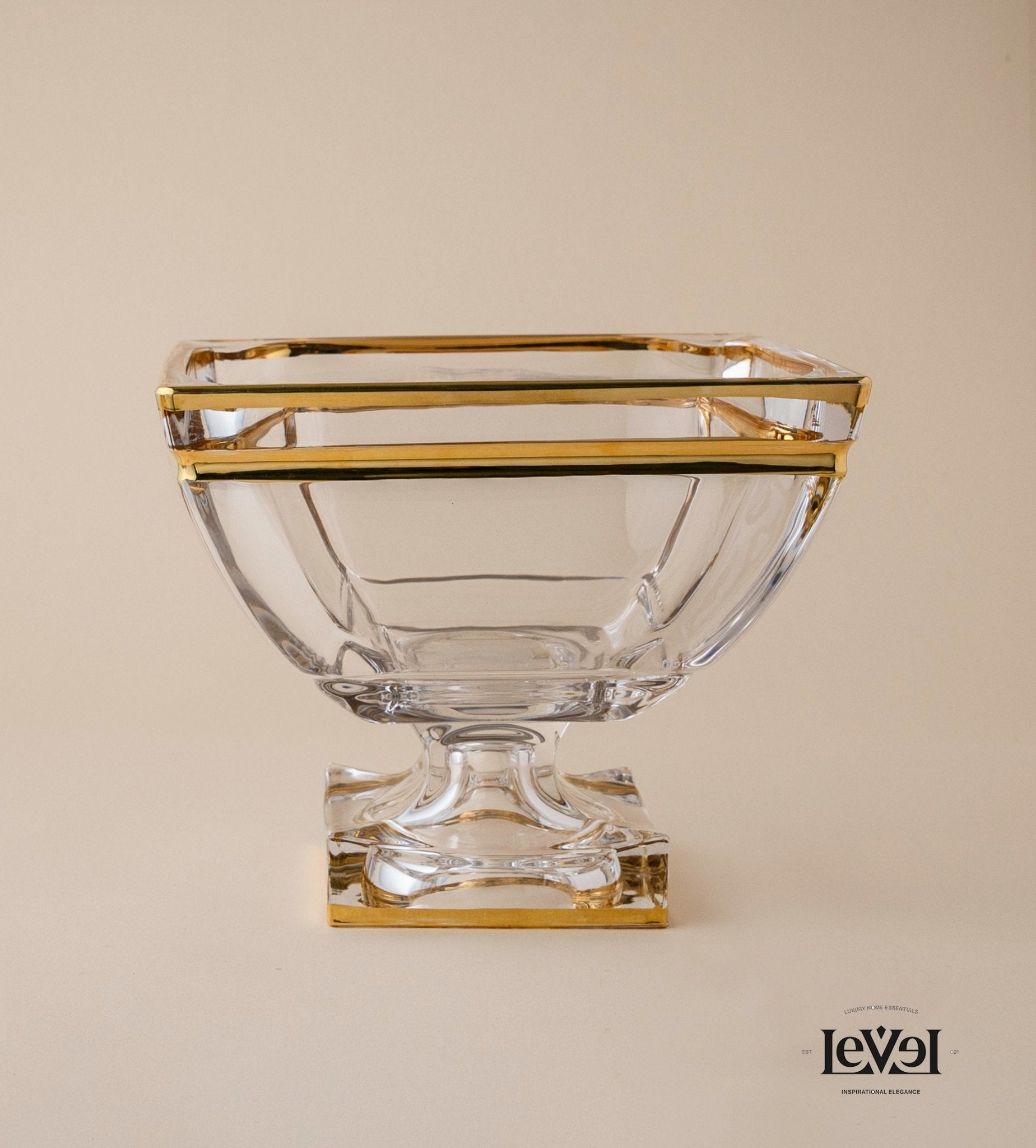 Crystal bowl with golden detail - LEVELLV - 224