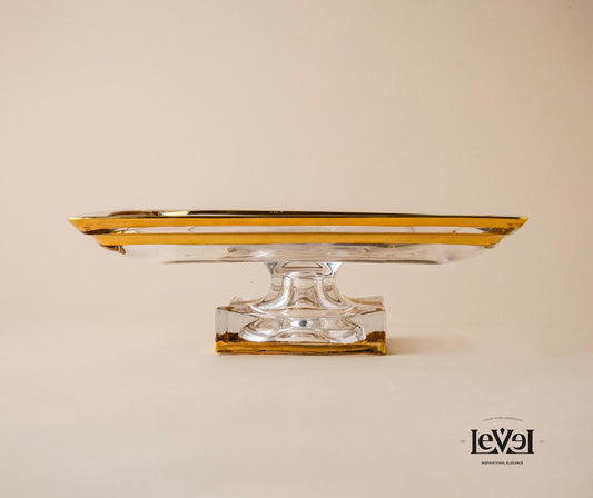 Crystal cake stand with golden detail - LEVELLV - 226