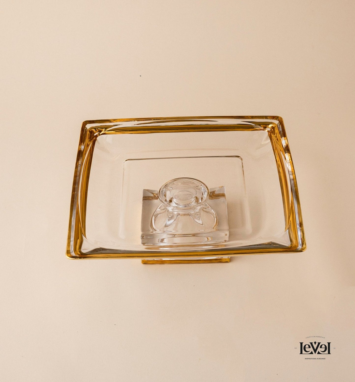Crystal cake stand with golden detail - LEVELLV - 226