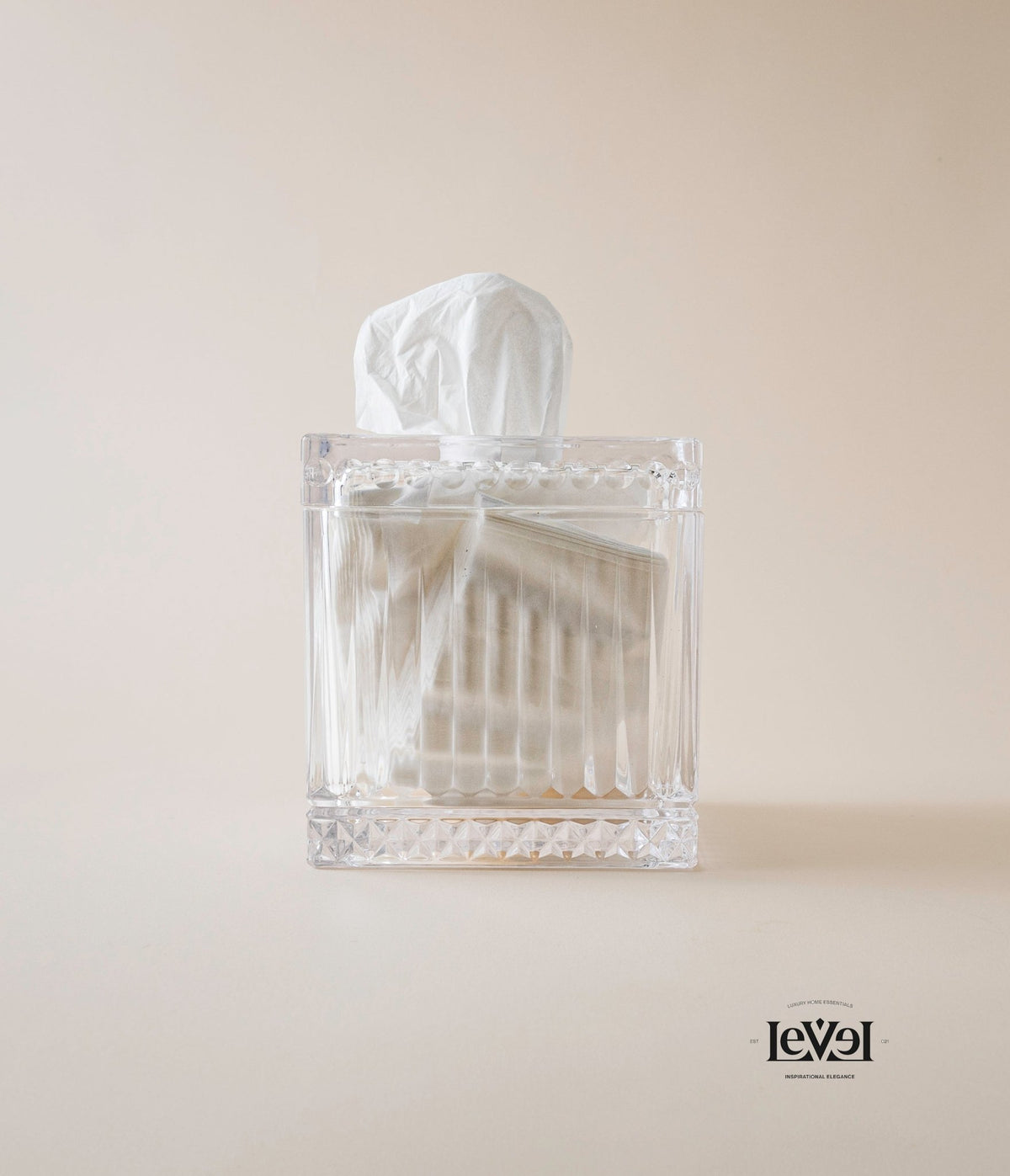 Crystal square tissue box - LEVELLV-210
