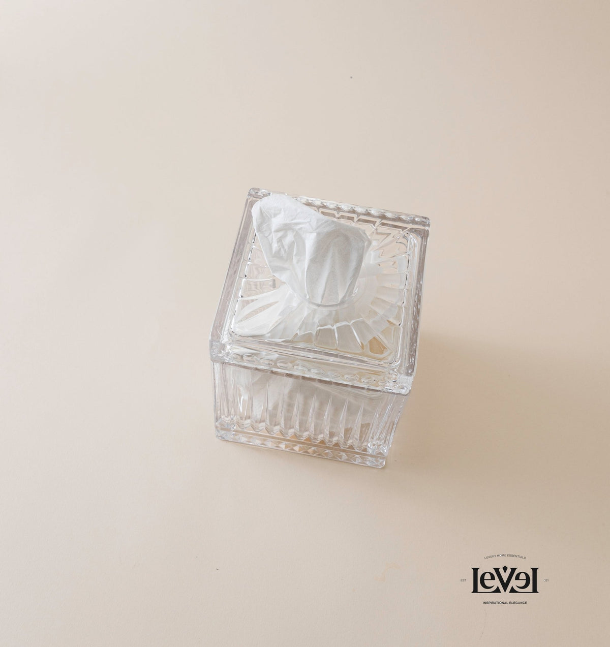 Crystal square tissue box - LEVELLV-210