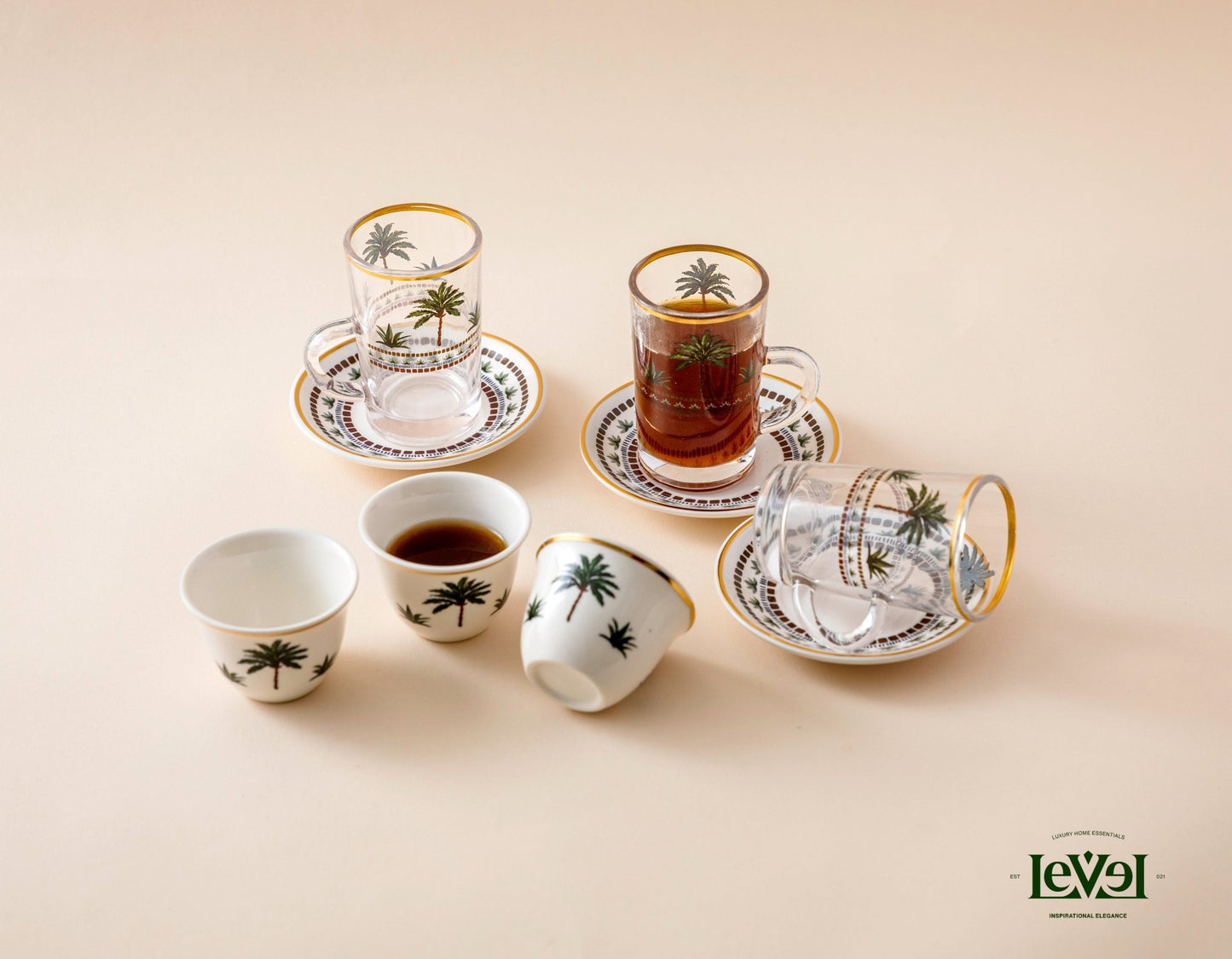 Palm Tree Tea And Coffee Set - LEVELLV-277