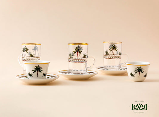 Palm Tree Tea And Coffee Set - LEVELLV-277