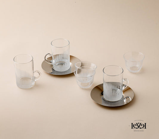 Silver tea and coffee cup set - LEVELLV - 216