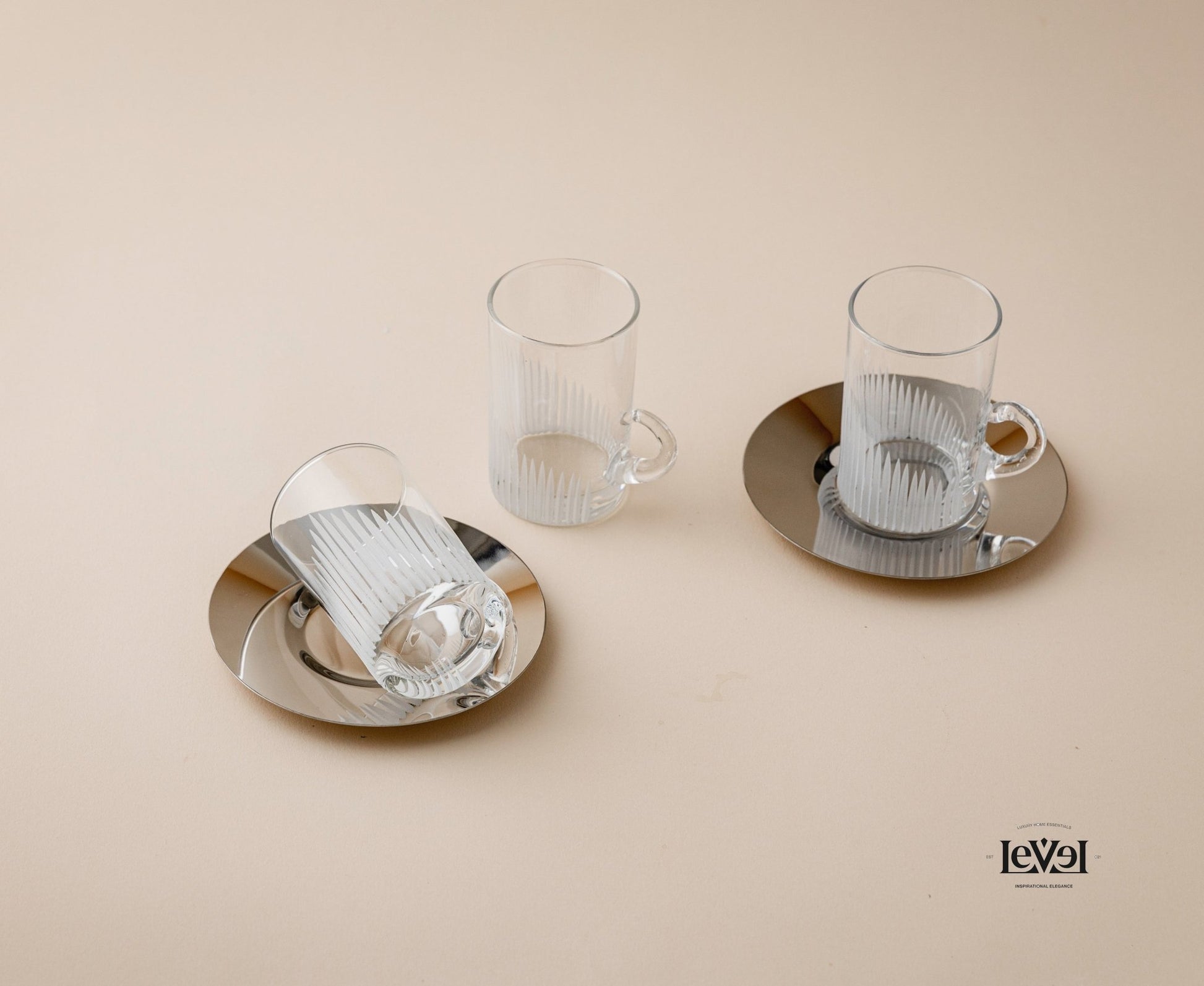 Silver tea and coffee cup set - LEVELLV - 216