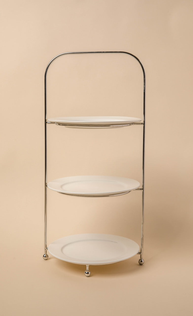 3-tier Silver afternoon tea stand