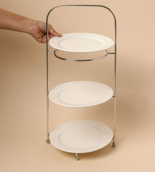 3-tier Silver afternoon tea stand