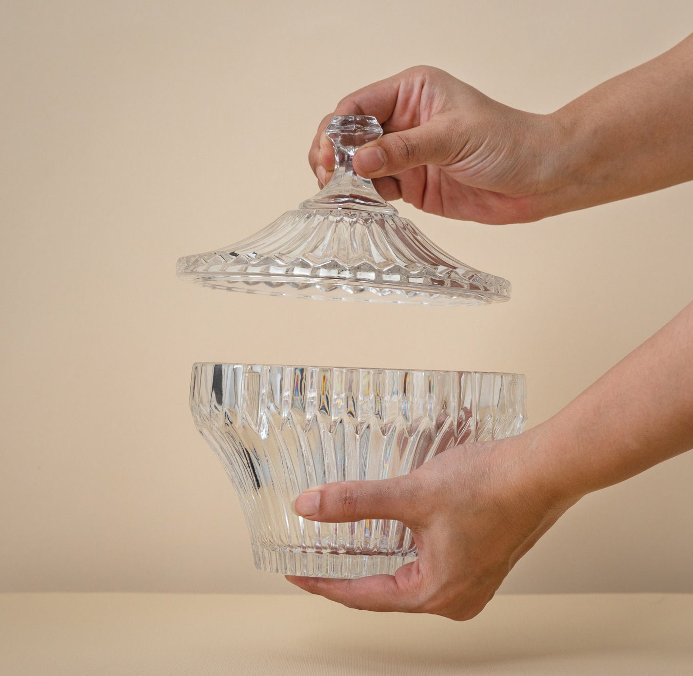 Crystal bowl with crown cover - LEVELLV - 144